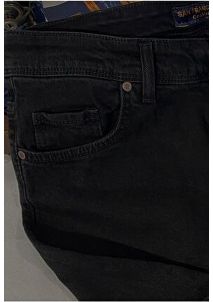 miremiran Denim Rahat Kesim Siyah Kot Pantolon Erkek Regular Fit %85 Pamuk Kumaş ile Günlük Kullanım modelleri