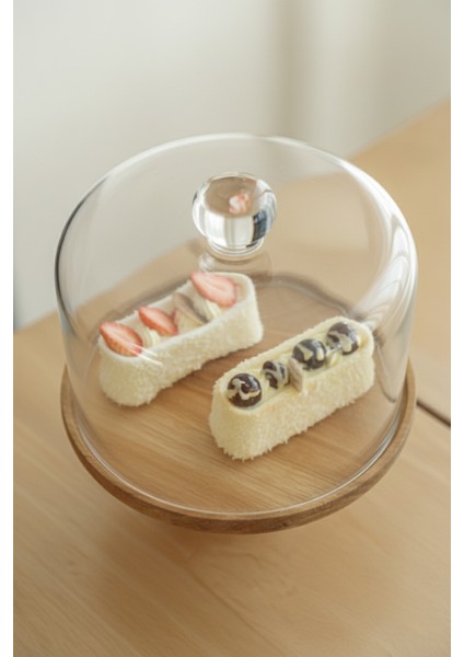 Leo Akasya Standlı Cam Kek Fanusu Ayaklı 28 cm Dev Boy modelleri