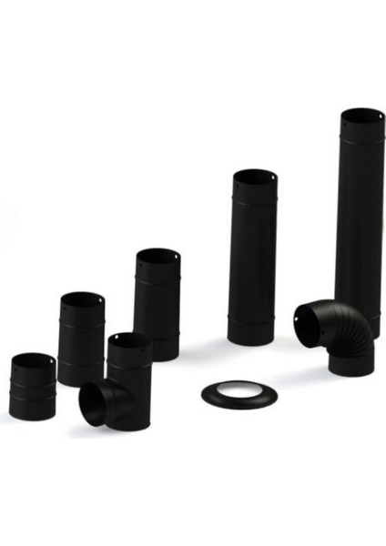 Soba Mat Siyah Emaye Soba Borusu-Boy: 16/11/5 Cm-Çap: 13 cm fırsatları