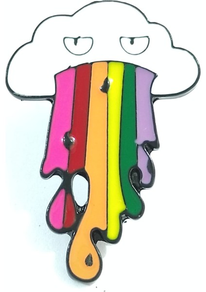 Gökkuşağı Kusan Bulut Rozet. Kadın Broş, Pin, Hediye Rozet.