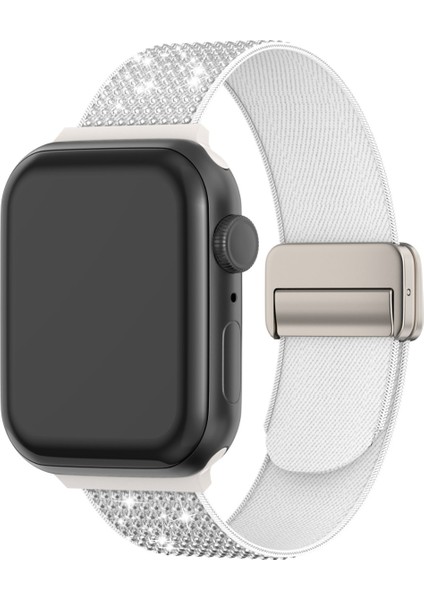 Lüks Sparkle Elmas Manyetik Kayış Apple Watch 1/2/3/4/5/6/se/7/8/9 38/40/41MM -S10(42MM) Kumaş Taşlı fiyatları