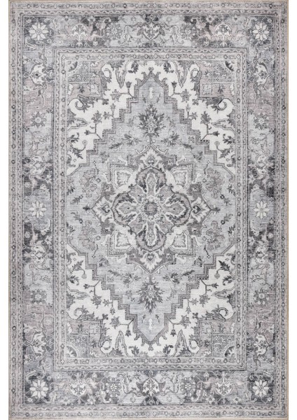 Stonart Eskitme Vintage Desenli Gri Otantik Yıkanabilir Şönil Halı Al 455 fiyatları