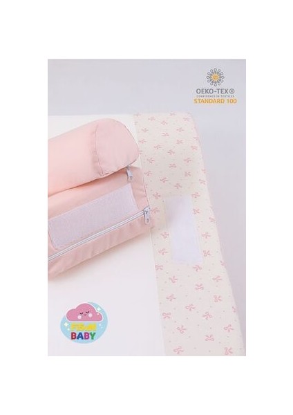 Bebek Reflü Yatağı (Pudra-Fiyonk) Yıkanabilir Kılıflı, Ortopedik, Ana Kucağı fırsatları