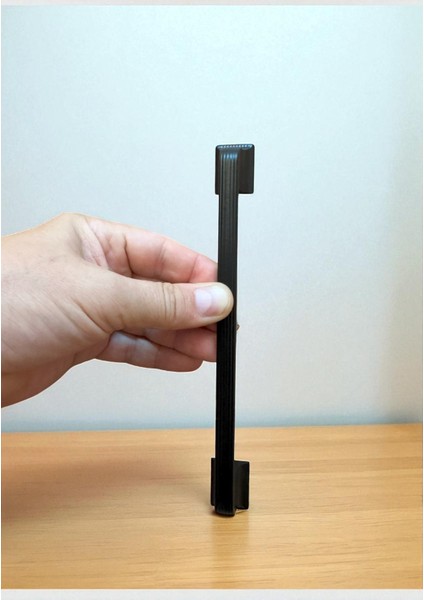 Beta Çizgili Siyah Alüminyum Metal Lüks Modern Mobilya Çekmece Mutfak Dolabı Kulpu 160MM-192MM