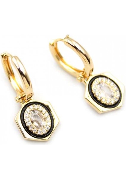 Taşlı Küpe - Beyaz