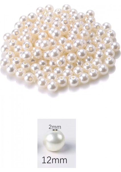 250 Gram 12MM Krem Renk Plastik Inci Boncuk Çanta ve Takı Yapım Boncuğu (~200 Adet) fiyatları