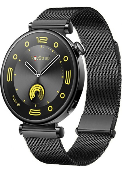 Huawei Watch Gt6 41mm Gt4 41mm Gt5 41mm ile Uyumlu Kordon (18mm) Çift Mıknatıslı Metal Hasır Çelik Kayış