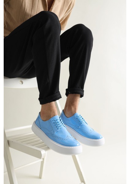 Rugy Premium Erkek Günlük Casual Ayakkabı Rugan Mavi