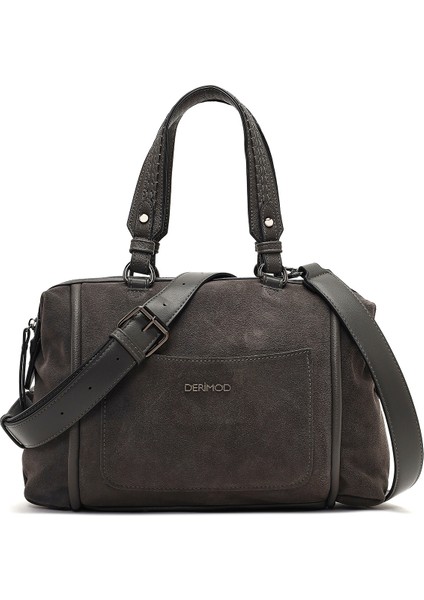 Kadın Gri Uzun Askılı Süet Kol Çantası 25ABD242610