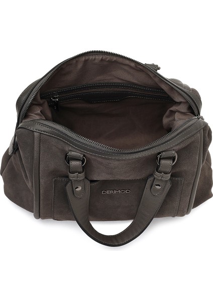 Kadın Gri Uzun Askılı Süet Kol Çantası 25ABD242610