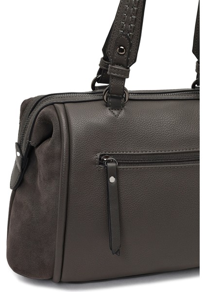 Kadın Gri Uzun Askılı Süet Kol Çantası 25ABD242610