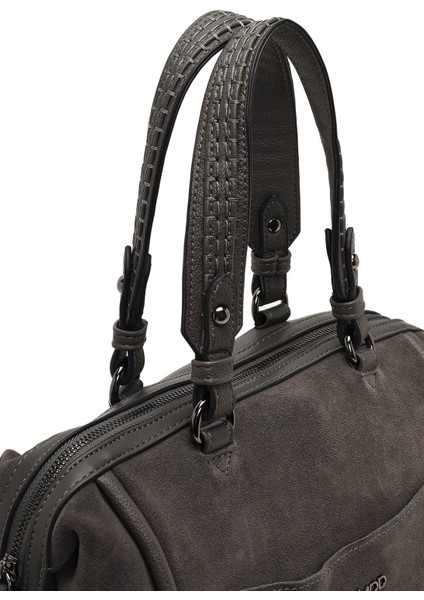 Kadın Gri Uzun Askılı Süet Kol Çantası 25ABD242610