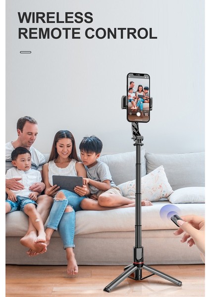 Gimbal Stabilizer Selfie Stick Tripod – 2’si 1 Arada Kablosuz Bluetooth Uzaktan Kumandalı, 700MM Ayarlanabilir Yükseklik, Ios & Android Uyumlu, Titreşim Önleyici Telefon Tripodu | L19 fırsatları