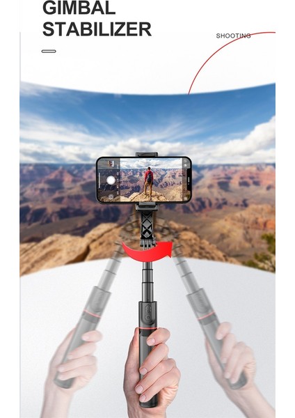 Gimbal Stabilizer Selfie Stick Tripod – 2’si 1 Arada Kablosuz Bluetooth Uzaktan Kumandalı, 700MM Ayarlanabilir Yükseklik, Ios & Android Uyumlu, Titreşim Önleyici Telefon Tripodu | L19 indirimleri