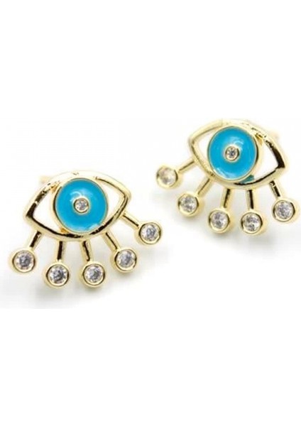 Mineli Göz Küpe - Turkuaz