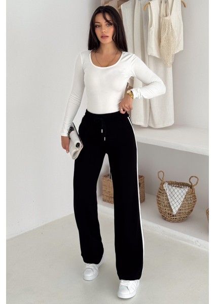 Kadın Çizgili Bağcıklı Bol Paça Eşofman Altı & Pantolon – Sportif & Günlük Konfor fiyatları