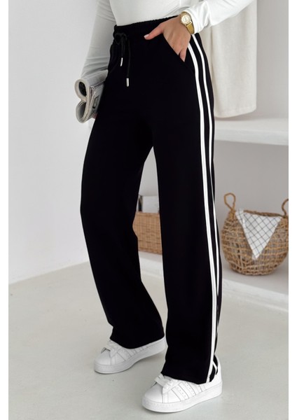 Kadın Çizgili Bağcıklı Bol Paça Eşofman Altı & Pantolon – Sportif & Günlük Konfor fırsatları