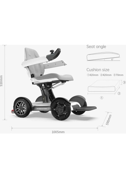 Poylin Akülü Tekerlekli Sandalye | Robotik Yay Teknolojisi, Yanal Dönüş Manevra Sistemi P210 Robotics