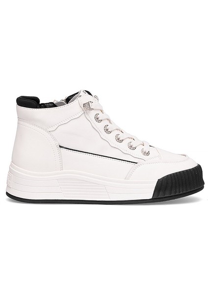 25K334 Kadın Hakiki Deri Sneaker Bot Siyah