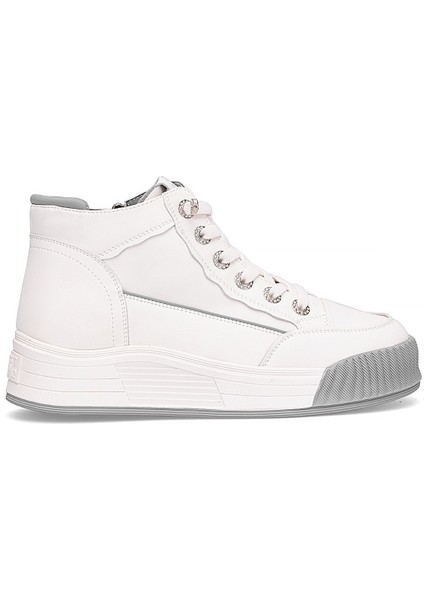 25K334 Kadın Hakiki Deri Sneaker Bot Gri