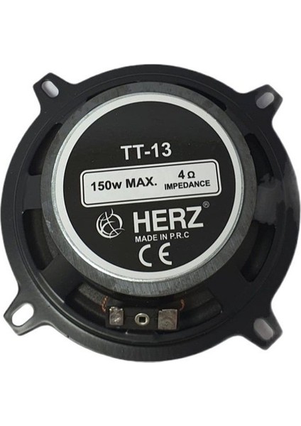 Tt-13 150W 13 cm Çift Yollu Tweeterlı Tekli Oto Hoparlör