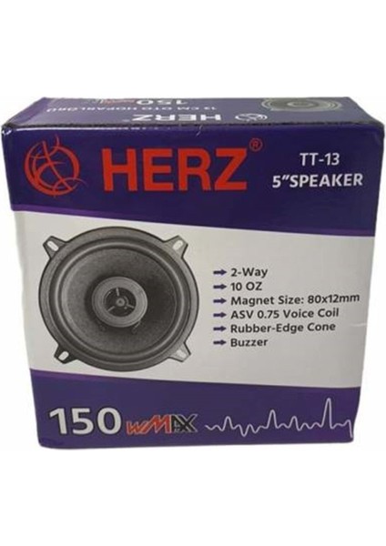 Tt-13 150W 13 cm Çift Yollu Tweeterlı Tekli Oto Hoparlör modelleri