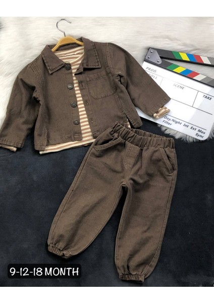 Erkek Bebek Oversize 3'lü Takım - %100 Pamuklu -Kot Takım