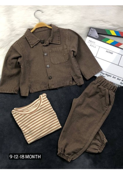 Erkek Bebek Oversize 3'lü Takım - %100 Pamuklu -Kot Takım fiyatları