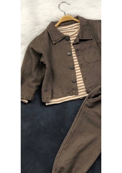 Erkek Bebek Oversize 3'lü Takım - %100 Pamuklu -Kot Takım indirimleri