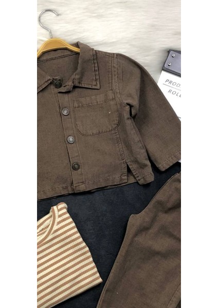 Erkek Bebek Oversize 3'lü Takım - %100 Pamuklu -Kot Takım