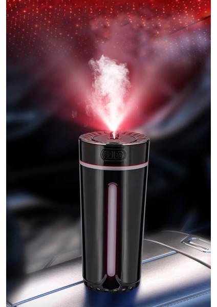 Araç ve Ev Nemlendirici Cihazı Buharlı Koku Difüzörü Araba Koku Giderici 7 Renk Ledli Yıldızlı