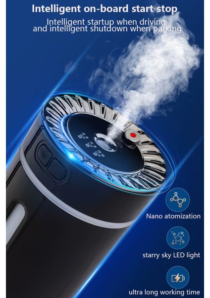 Araç ve Ev Nemlendirici Cihazı Buharlı Koku Difüzörü Araba Koku Giderici 7 Renk Ledli Yıldızlı fırsatları