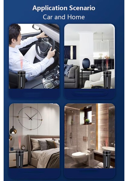 Araç ve Ev Nemlendirici Cihazı Buharlı Koku Difüzörü Araba Koku Giderici 7 Renk Ledli Yıldızlı