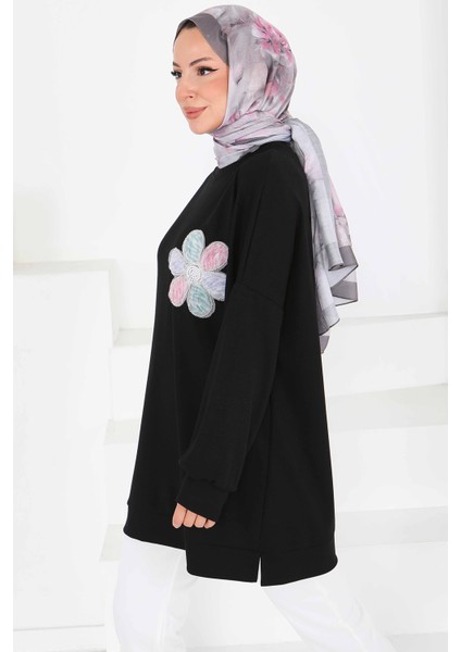 Çiçek Işlemeli Oysho Tunik Siyah - 27672 modelleri