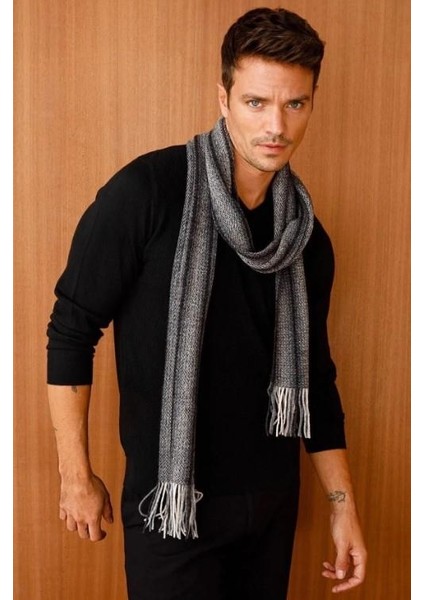 Erkek Yün Kaşkol Siyah modelleri