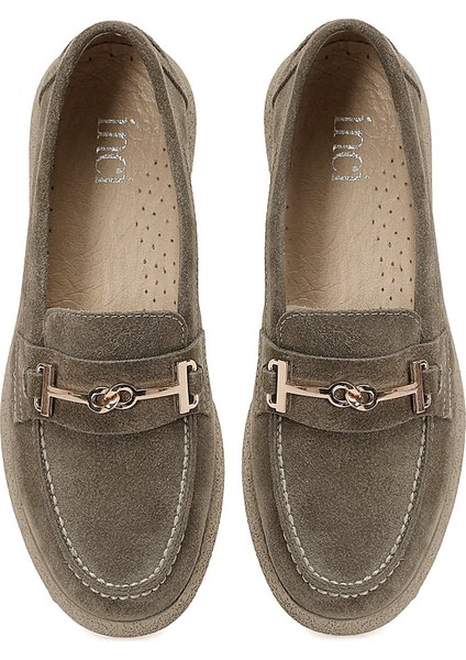 Inci A102042096 5f August 5pr Kadın Hakiki Deri Loafer Ayakkabı Vizon fırsatları