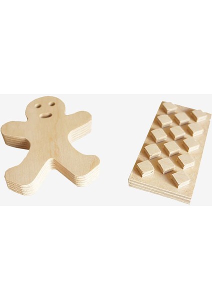 Ahşap Baskı Kalıbı 2'li Gingerbread Men Set fiyatları