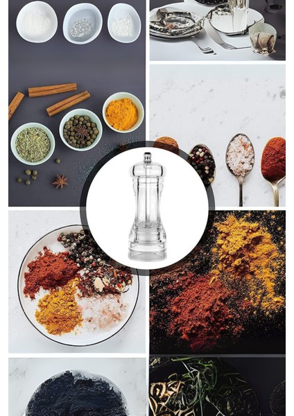 Mithra Life 2’li Küçük Boy 14 cm Akrilik Şeffaf Tuz Karabiber Öğütücü MIT1256 modelleri