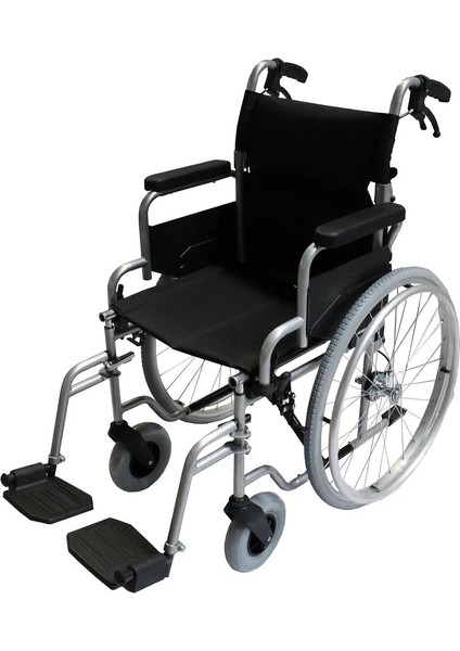 Poylin Refakatçi Frenli Manuel Tekerlekli Sandalye | Katlanabilir Çelik Şase, 40 cm Oturma Genişliği, Antibakteriyel Döşemeli P120 fiyatları
