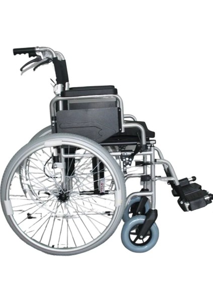 Poylin Refakatçi Frenli Manuel Tekerlekli Sandalye | Katlanabilir Çelik Şase, 40 cm Oturma Genişliği, Antibakteriyel Döşemeli P120 indirimleri