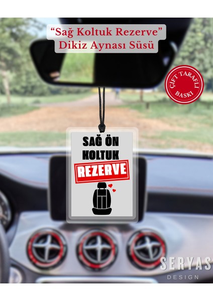 Sağ Koltuk Rezerve Kişiye Özel Dikiz Aynası Süsü Araba Süsü Araba Hediyesi