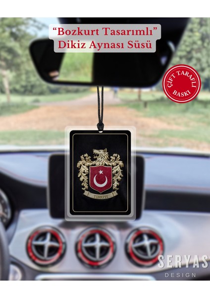 Bozkurt Figürlü Kişiye Özel Dikiz Aynası Süsü Araba Süsü Araba Hediyesi