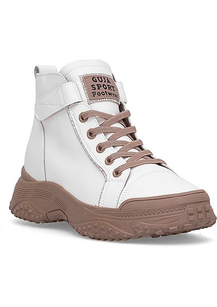 25K310-5 Kadın Hakiki Deri Sneaker Bot Bej fiyatları