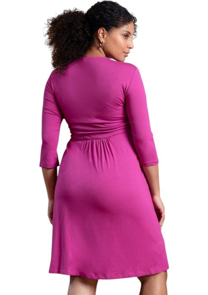 Kadın Göğüs Altında Düğüm Model Truvakar Kol Spor Şık Viskon Büyük Beden Curve Hamile Elbisesi modelleri