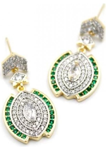 Taşlı Küpe - Yeşil