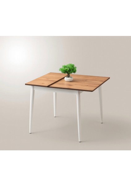 Yanlardan Açılır Büyüyen Yemek Masası Meşe-Beyaz 65X100CM Sadece Masa Fiyatıdır indirimleri