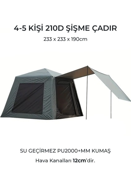 Fischer Tenteli Oxford Kumaş Şişme Çadır 4-5 Kişilik 233X233X190CM fırsatları