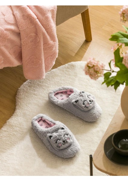 Kedi Nakışlı Erkek Ev Terliği (W5)