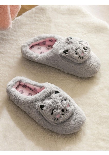Kedi Nakışlı Erkek Ev Terliği (W5) modelleri