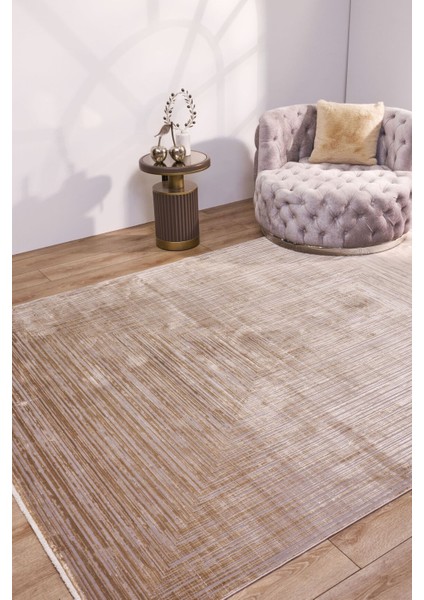 Queen 8114 Gold - Viskon Bambu Halı | Dokuma Salon Halısı
